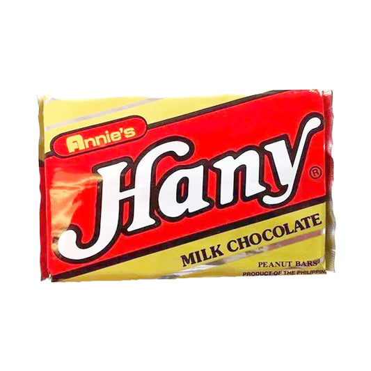 Annie's Hany milk chocolate peanut bar packaging on a white background