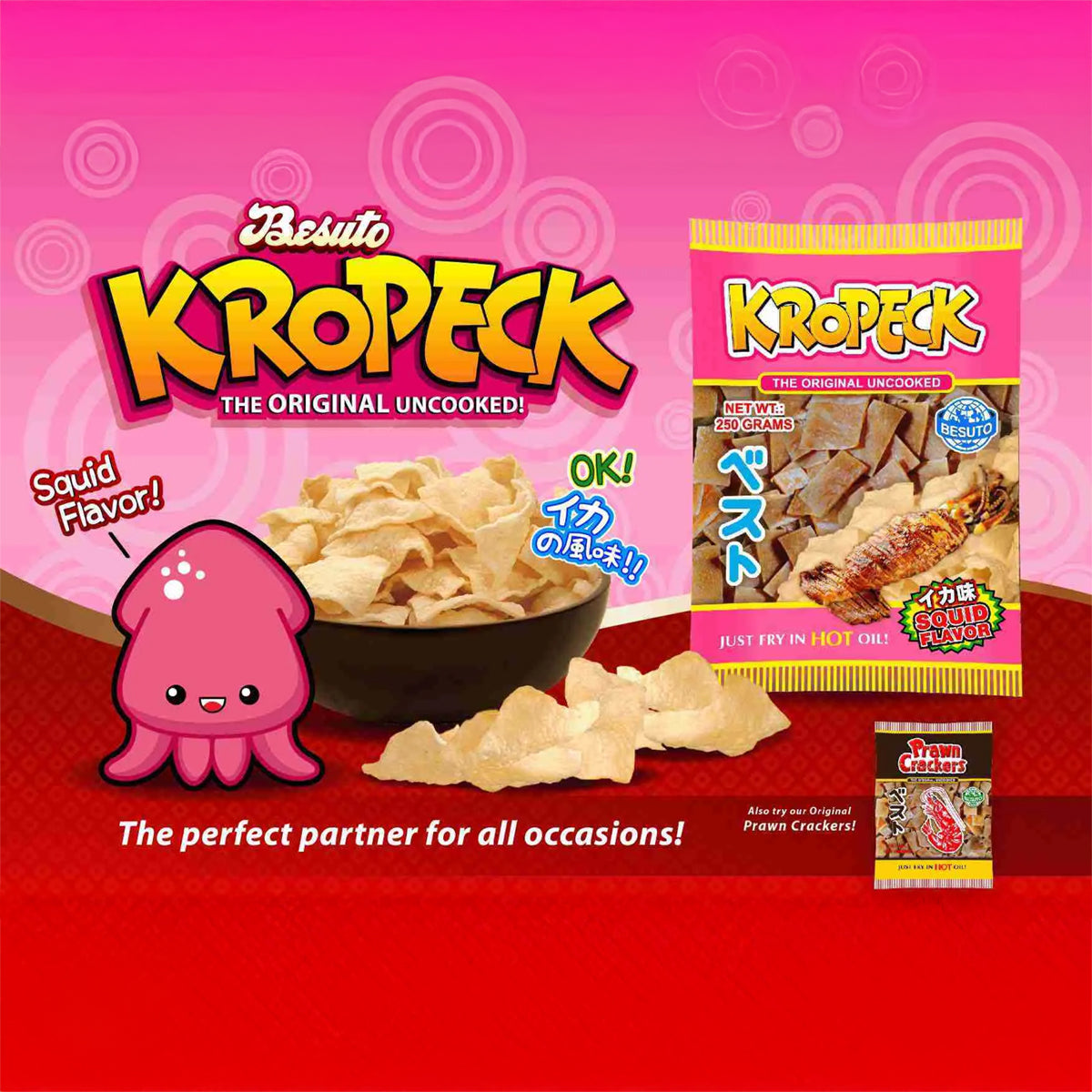 Besuto Kropeck Original Uncooked Squid Flavour 250g