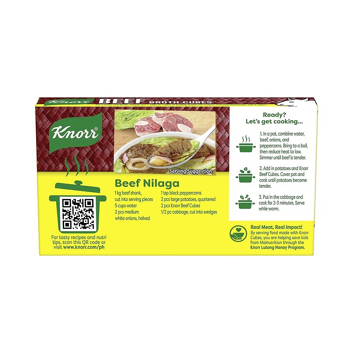Knorr Beef Broth Cubes 60g - back packaging