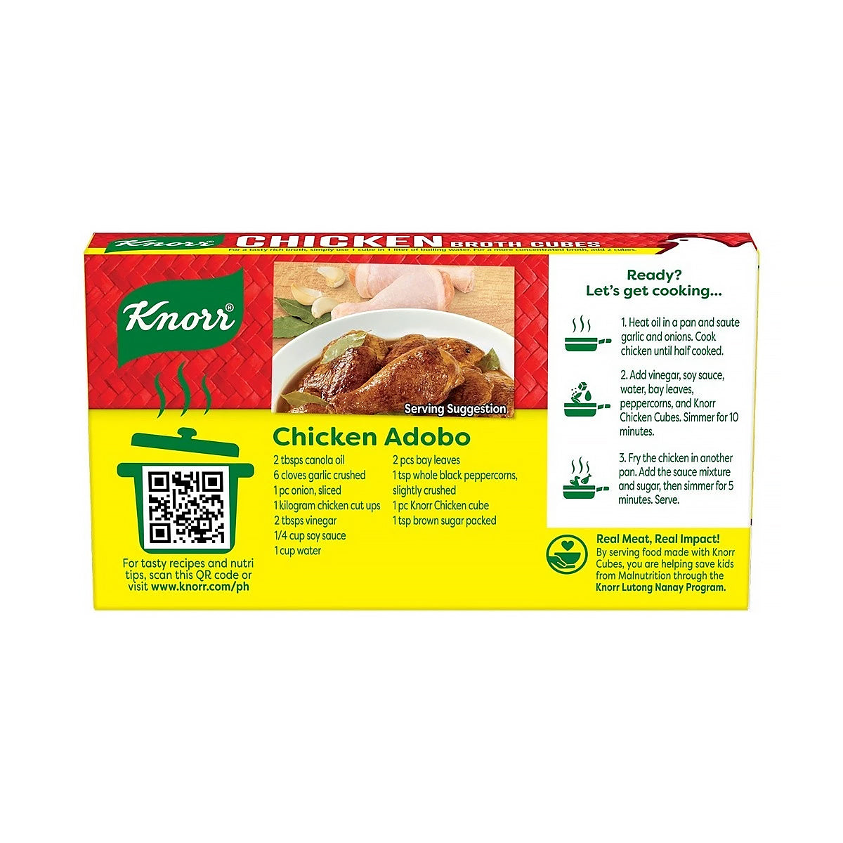 Knorr Chicken Broth Cubes 60g - back packaging
