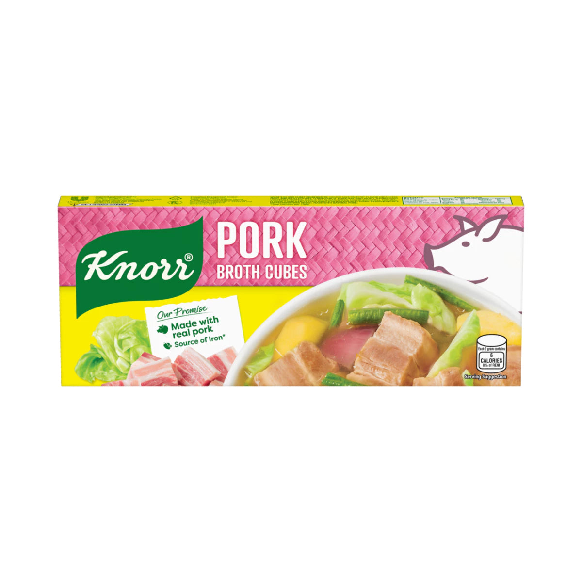 Knorr pork broth cubes packaging on a white background