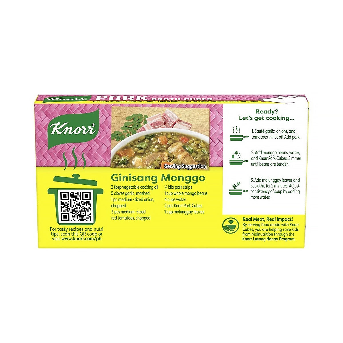 Knorr Pork Broth Cubes 60g - back packaging