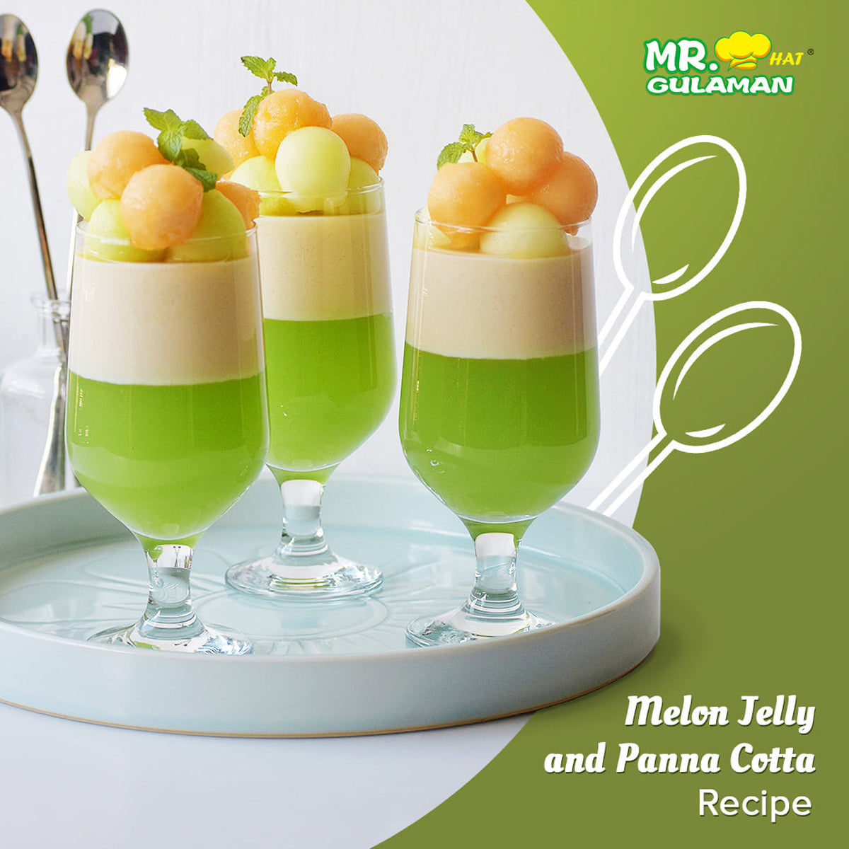 Mr. Hat Gulaman Green Unflavoured Jelly Powder 25g