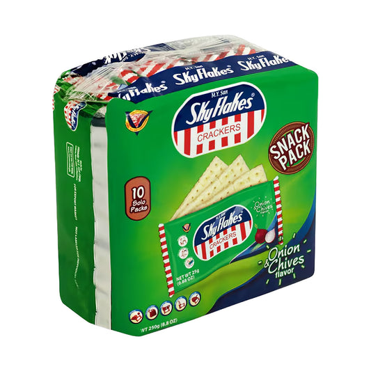 M.Y. San SkyFlakes Crackers Snack Pack Onion & Chives (10 x 25g)