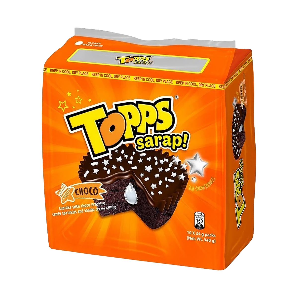 Rebisco Topps Sarap Choco Cream-Filled Chocolate Cupcakes (10 pcs)