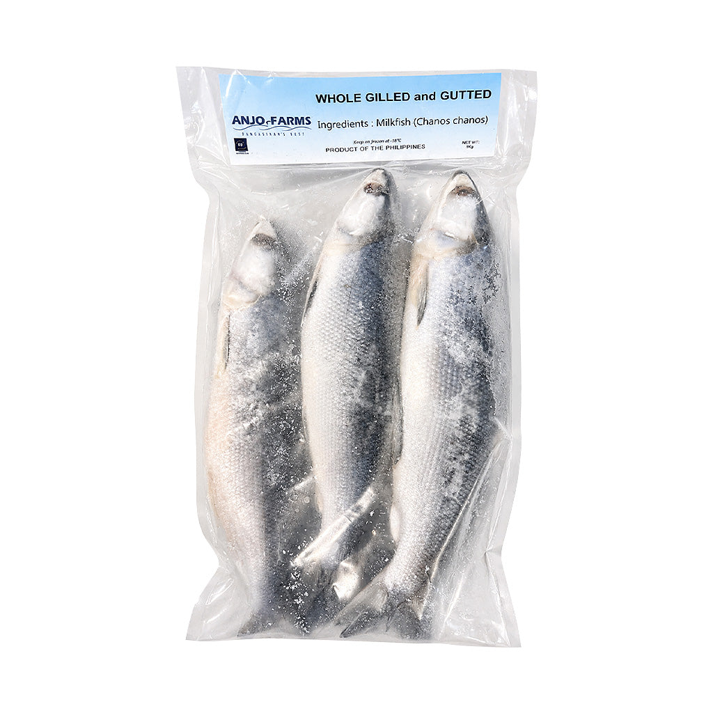 Anjo Farms Frozen Bangus Whole Gilled & Gutted 1kg
