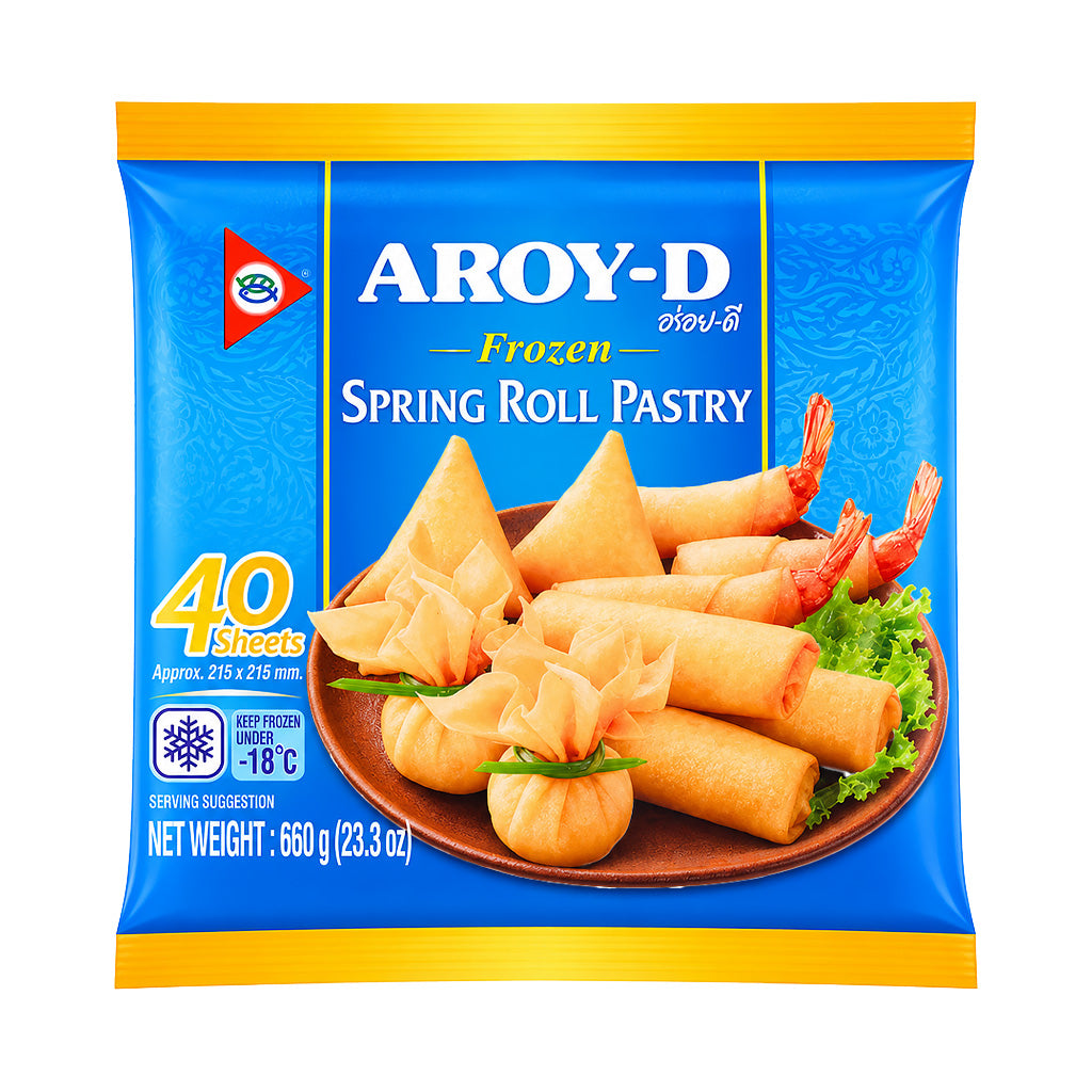Aroy-D Frozen Spring Roll Pastry 8.5 inches 40 Sheets 660g
