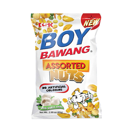 Boy Bawang Assorted Nuts 85g - with real garlic chips
