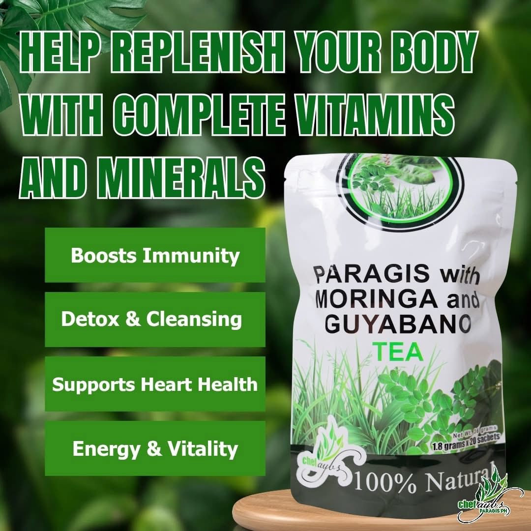 Chef Ayb’s Paragis with Moringa and Guyabano Tea (20 x 1.8g Sachets)