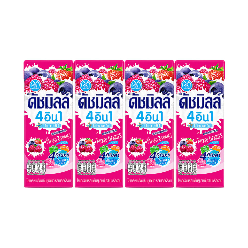 Dutch Mill Mixed Berries Flavour Yoghurt Drink 180ml x 4pcs