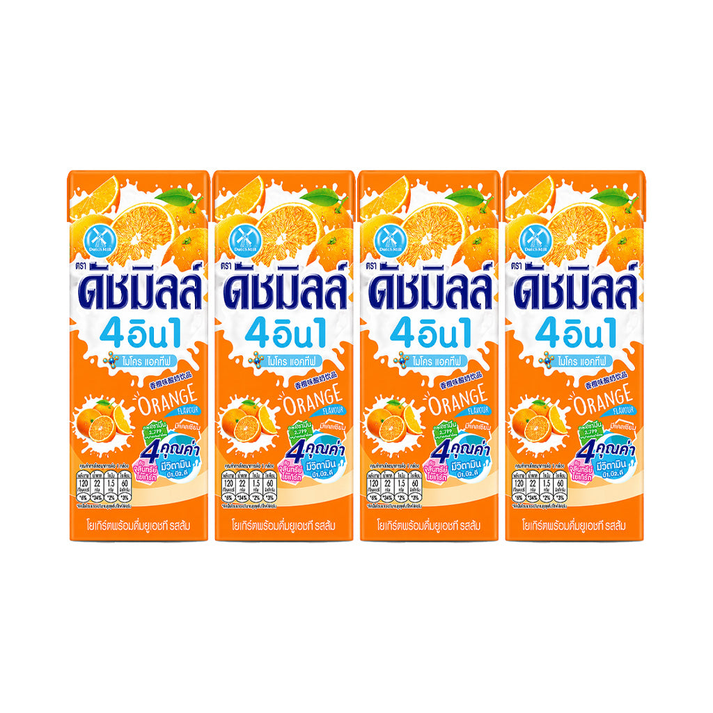 Dutch Mill Orange Flavour Yoghurt Drink 180ml x 4pcs