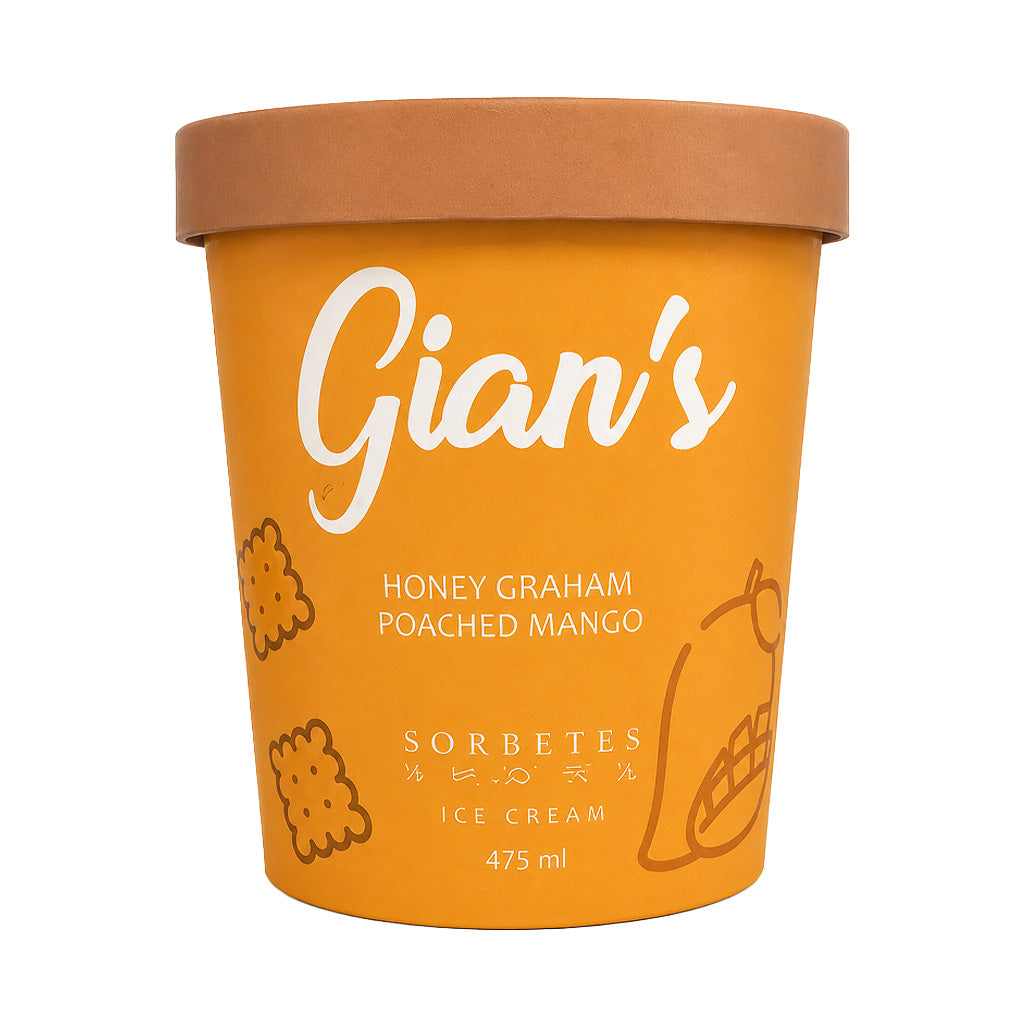 Gian's Sorbetes Honey Graham Poached Mango Ice Cream 475ml
