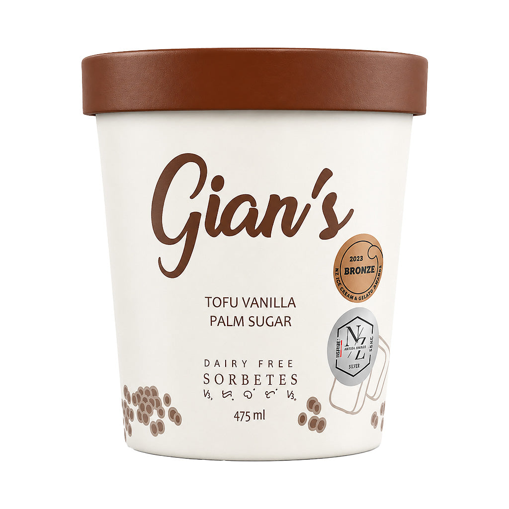 Gian's Dairy Free Sorbetes Tofu Vanilla Palm Sugar 475ml