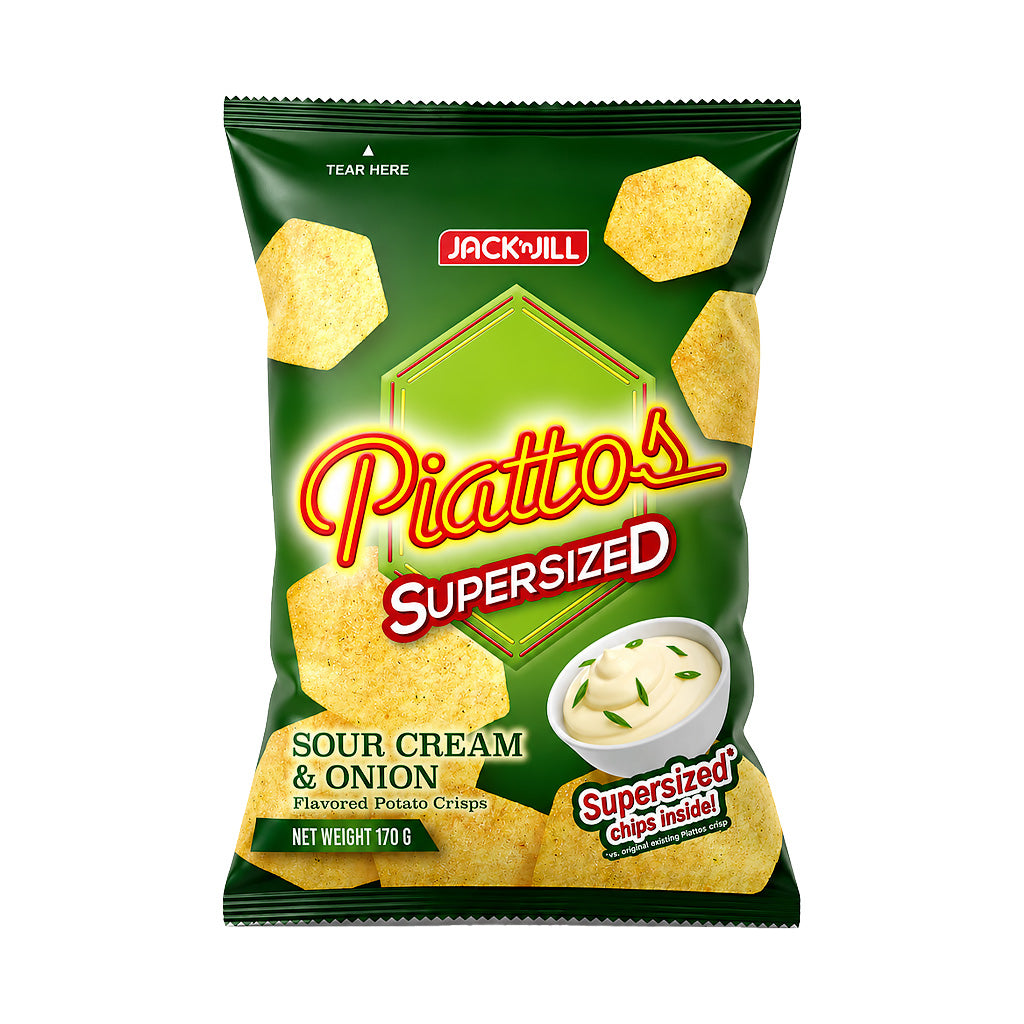 Jack 'n Jill Piattos Supersized Sour Cream & Onion 170g