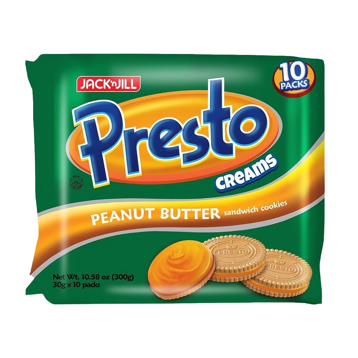 Jack ‘n Jill Presto Creams Peanut Butter Sandwich Cookies (30g x 10 packs)
