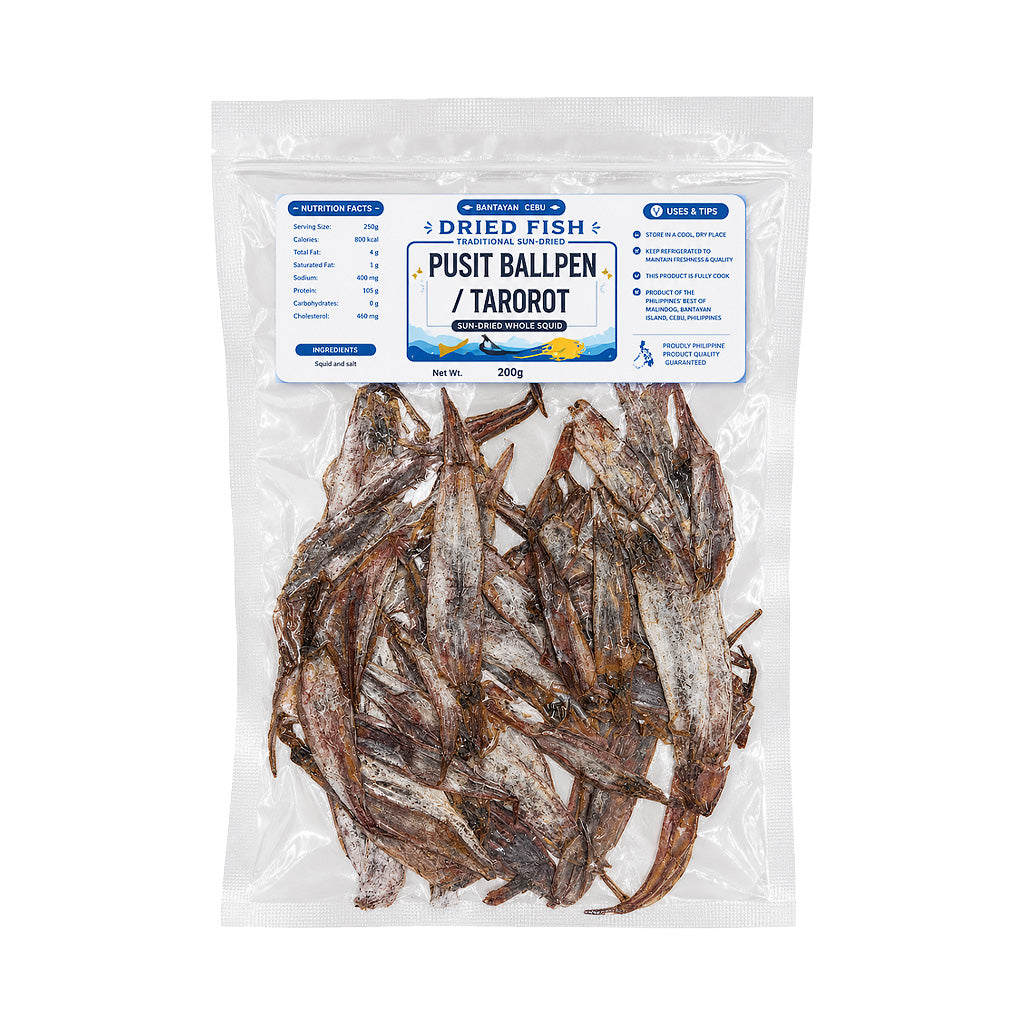 Bantayan Island Dried Pusit Ballpen/Tarorot 200g