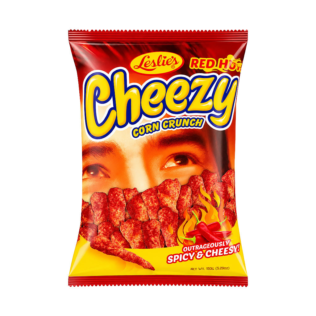 Leslie’s Cheezy Corn Crunch Red Hot 150g