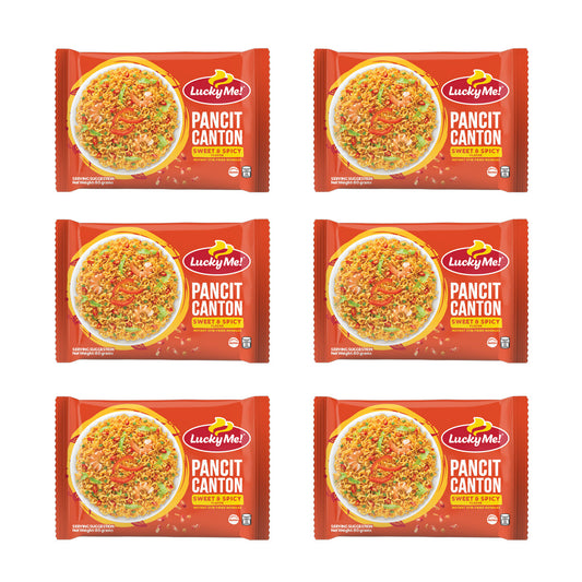 Lucky Me! Pancit Canton Sweet & Spicy (6 x 60g Pack)