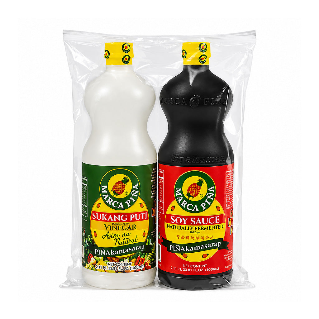 Marca Piña Value Pack Soy Sauce 1L & Sukang Puti Vinegar 1L