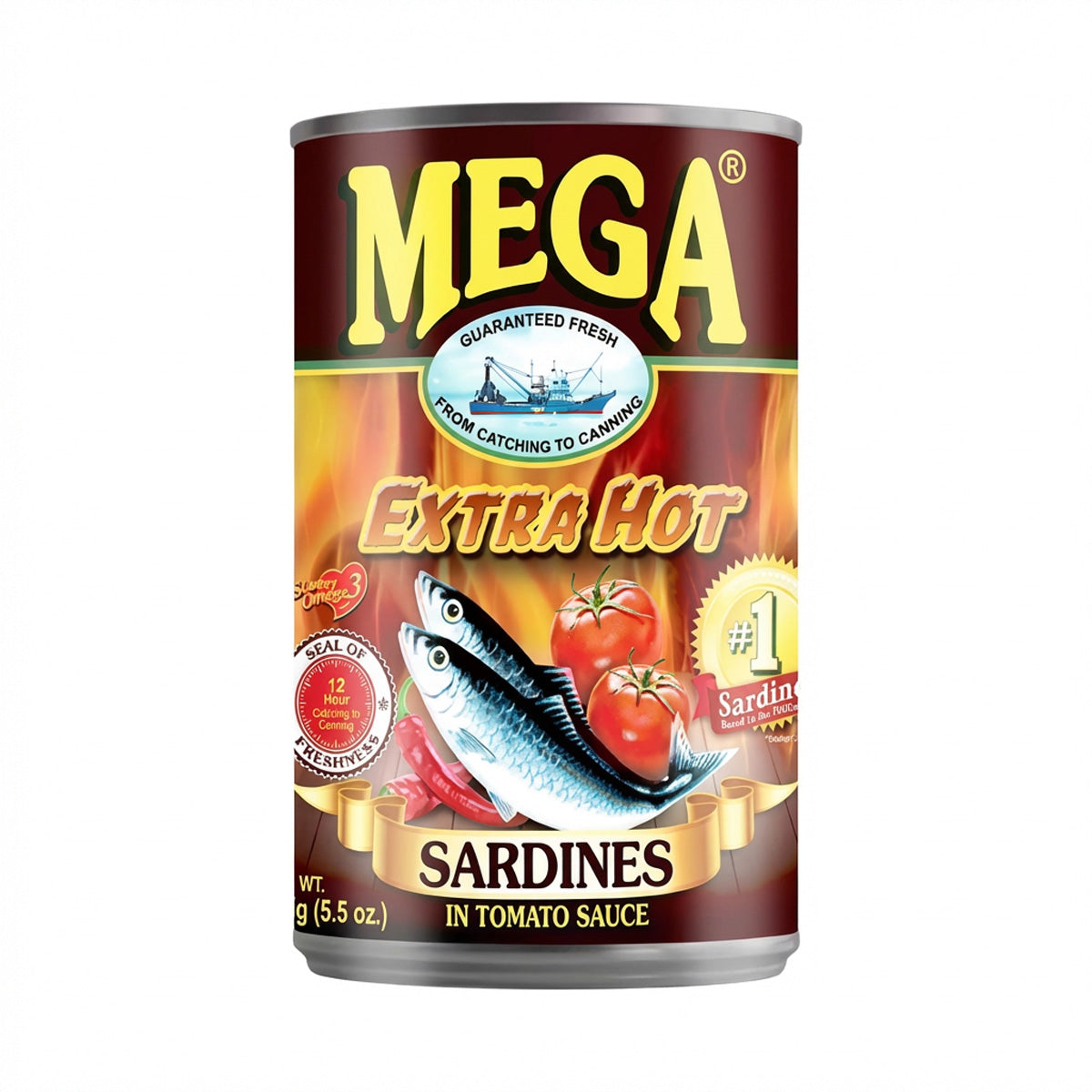 MEGA Sardines in Tomato Sauce Extra Hot 155g