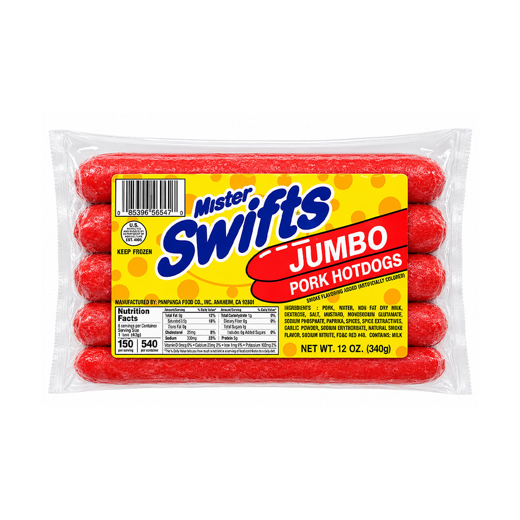 Mister Swifts Jumbo Pork Hotdogs 340g