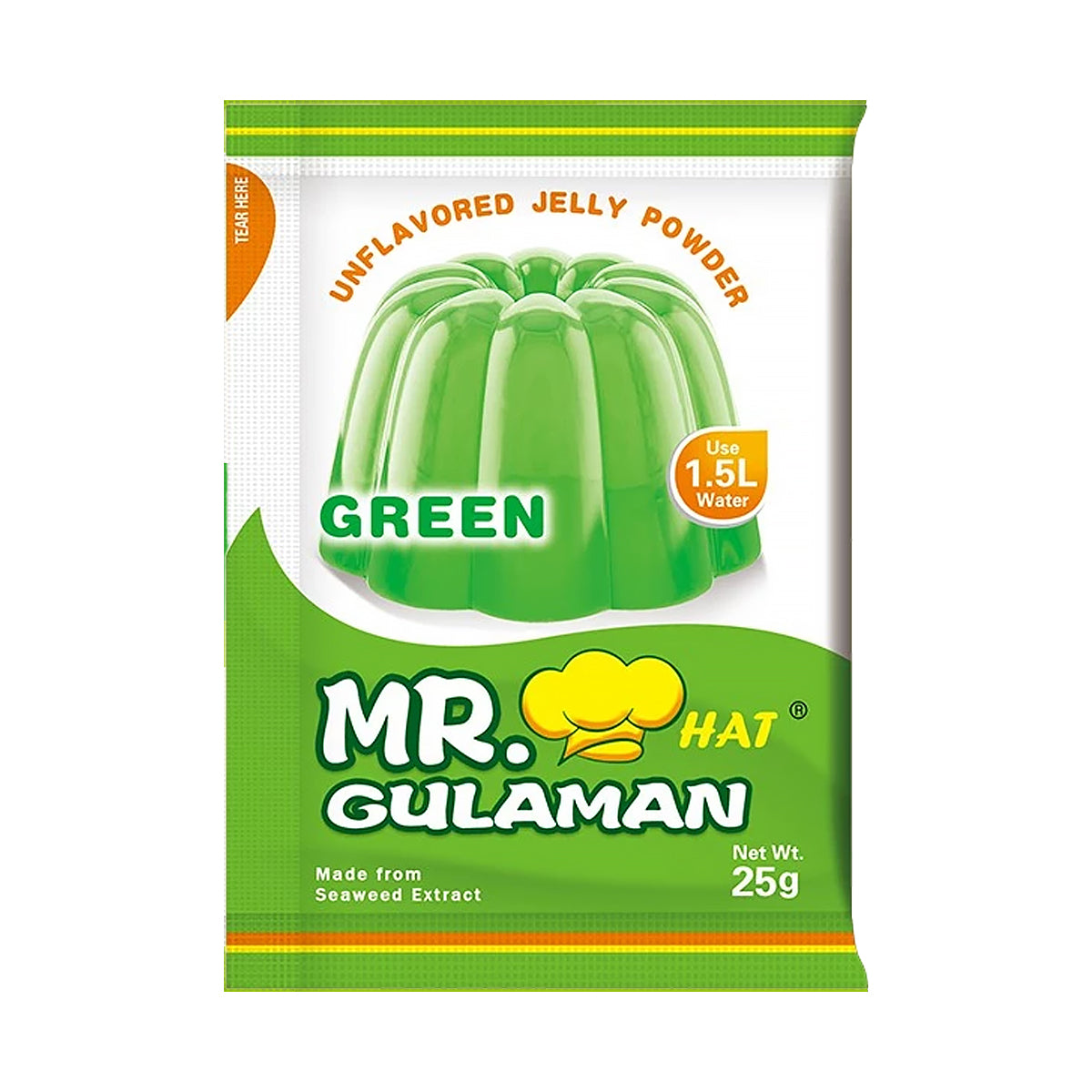 Mr. Hat Gulaman Green Unflavoured Jelly Powder 25g