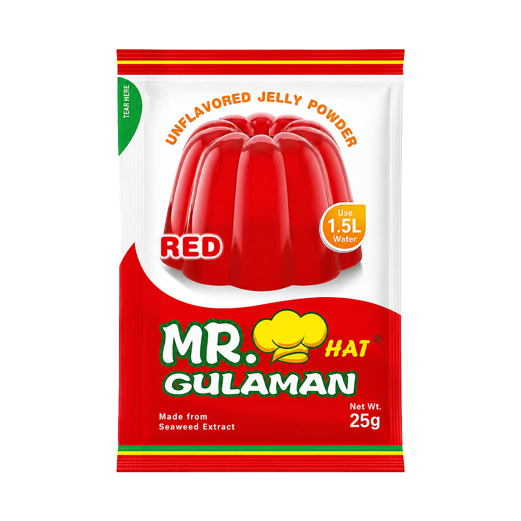 Mr. Hat Gulaman Red Unflavoured Jelly Powder 25g