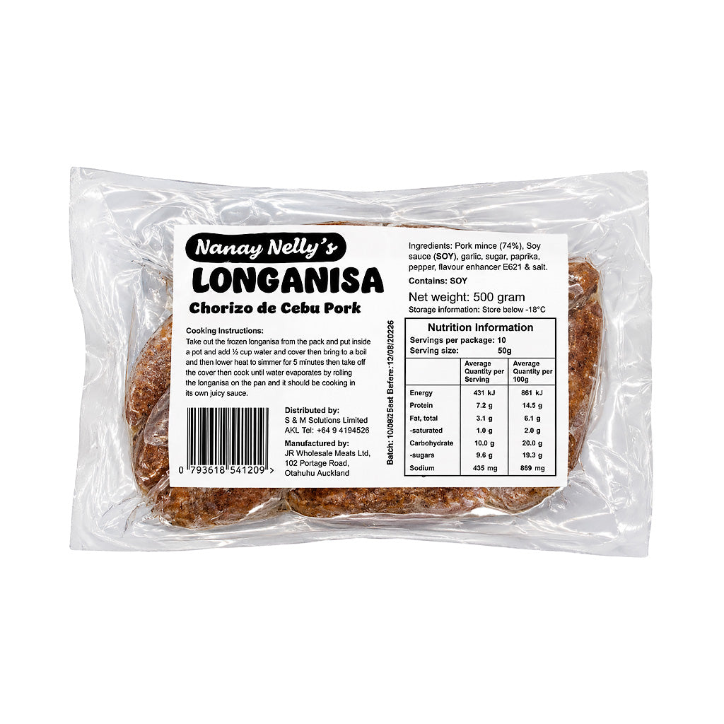 Nanay Nelly's Longanisa Chorizo de Cebu Pork 500g