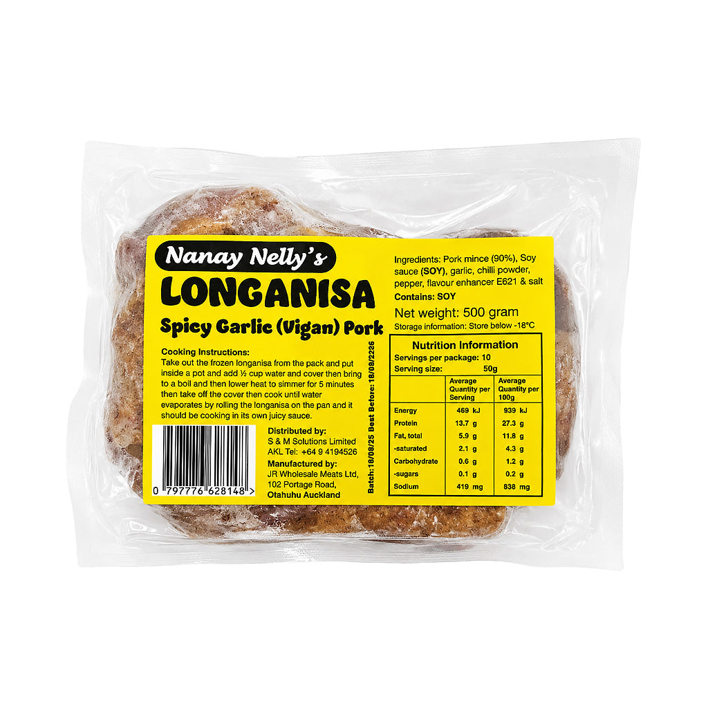 Nanay Nelly's Longanisa Spicy Garlic (Vigan) Pork 500g