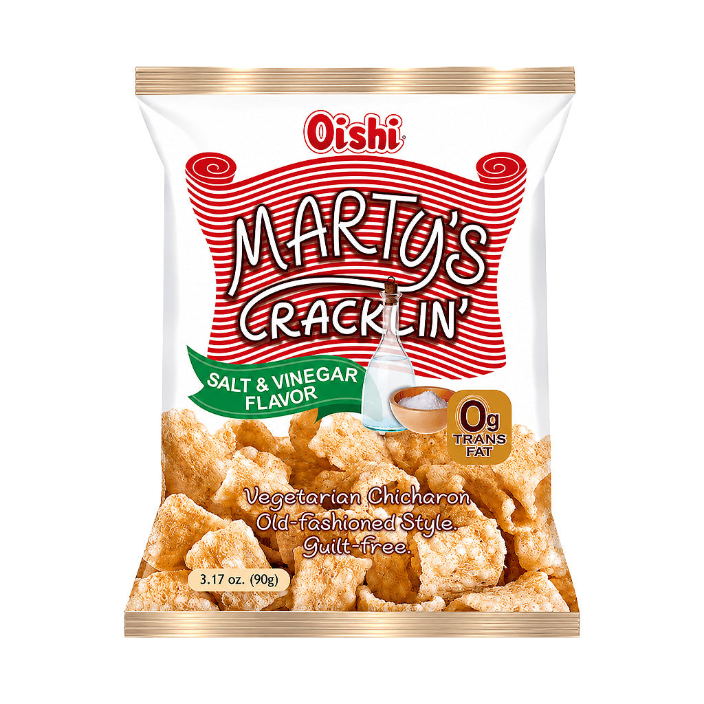Oishi Marty's Cracklin' Salt & Vinegar 90g