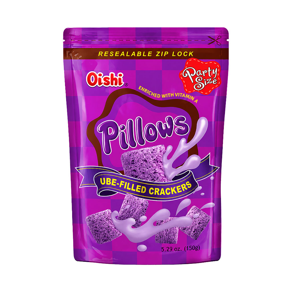 Oishi Pillows Ube-Filled Crackers - Party Size 150g