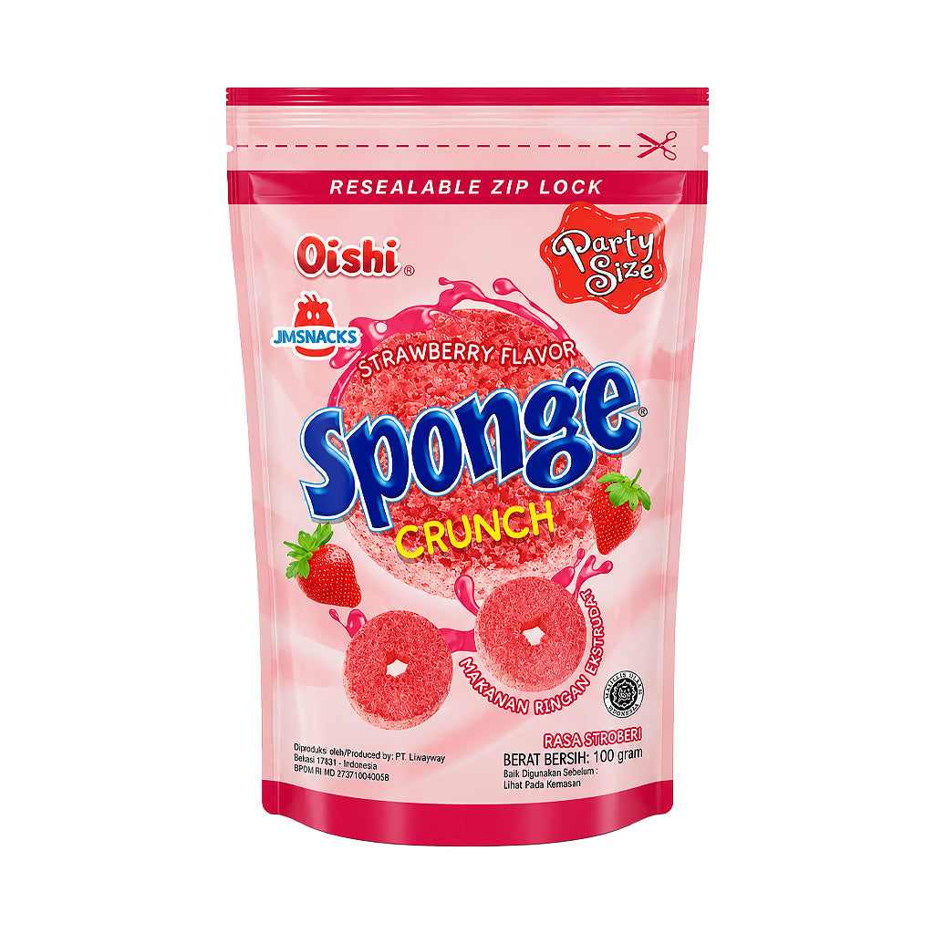 Oishi Sponge Crunch Strawberry 100g