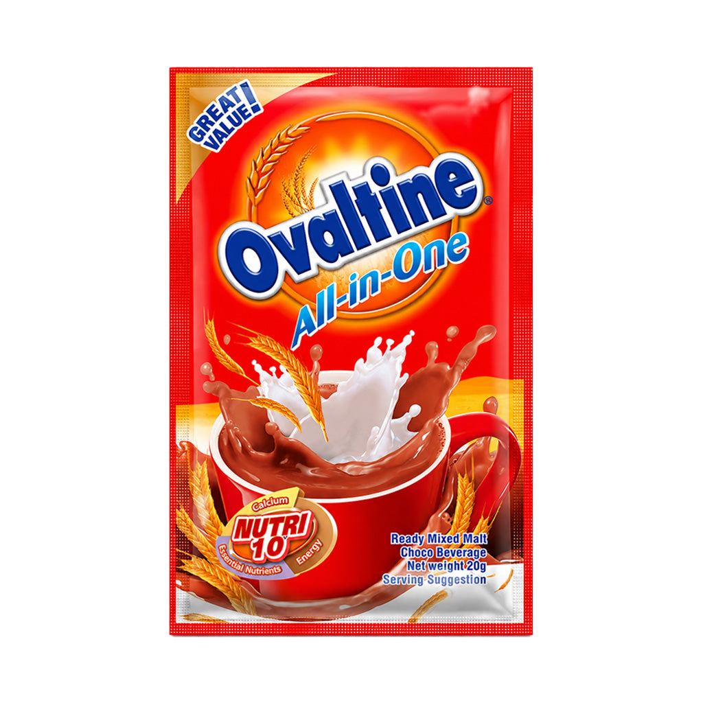 Ovaltine All-in-One Ready Mixed Malt Choco Drink 10 Sachets x 20g