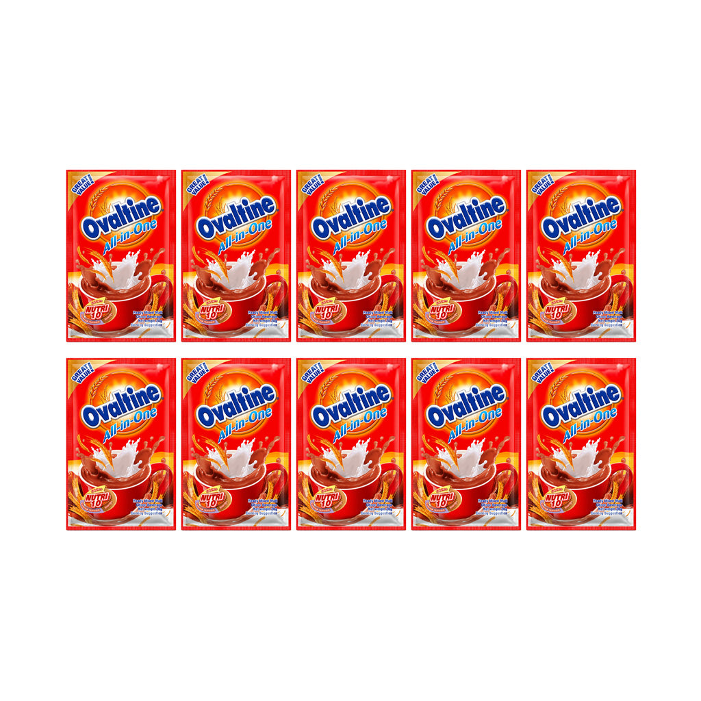 Ovaltine All-in-One Ready Mixed Malt Choco Drink 10 Sachets x 20g