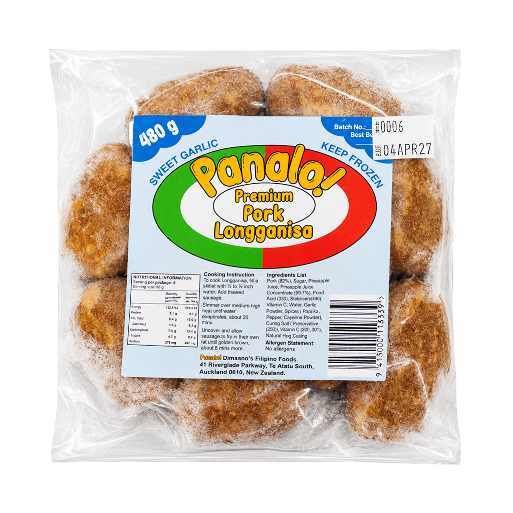 Panalo Pinoy Foods Premium Pork Longganisa Sweet Garlic 480g