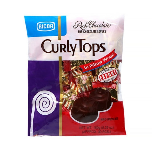 Ricoa Curly Tops Milk Chocolate 150g