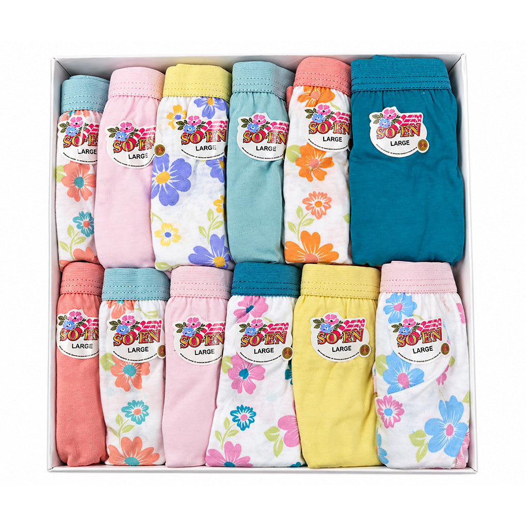 SO-EN Assorted Print Full Panty Underwear 12pcs
