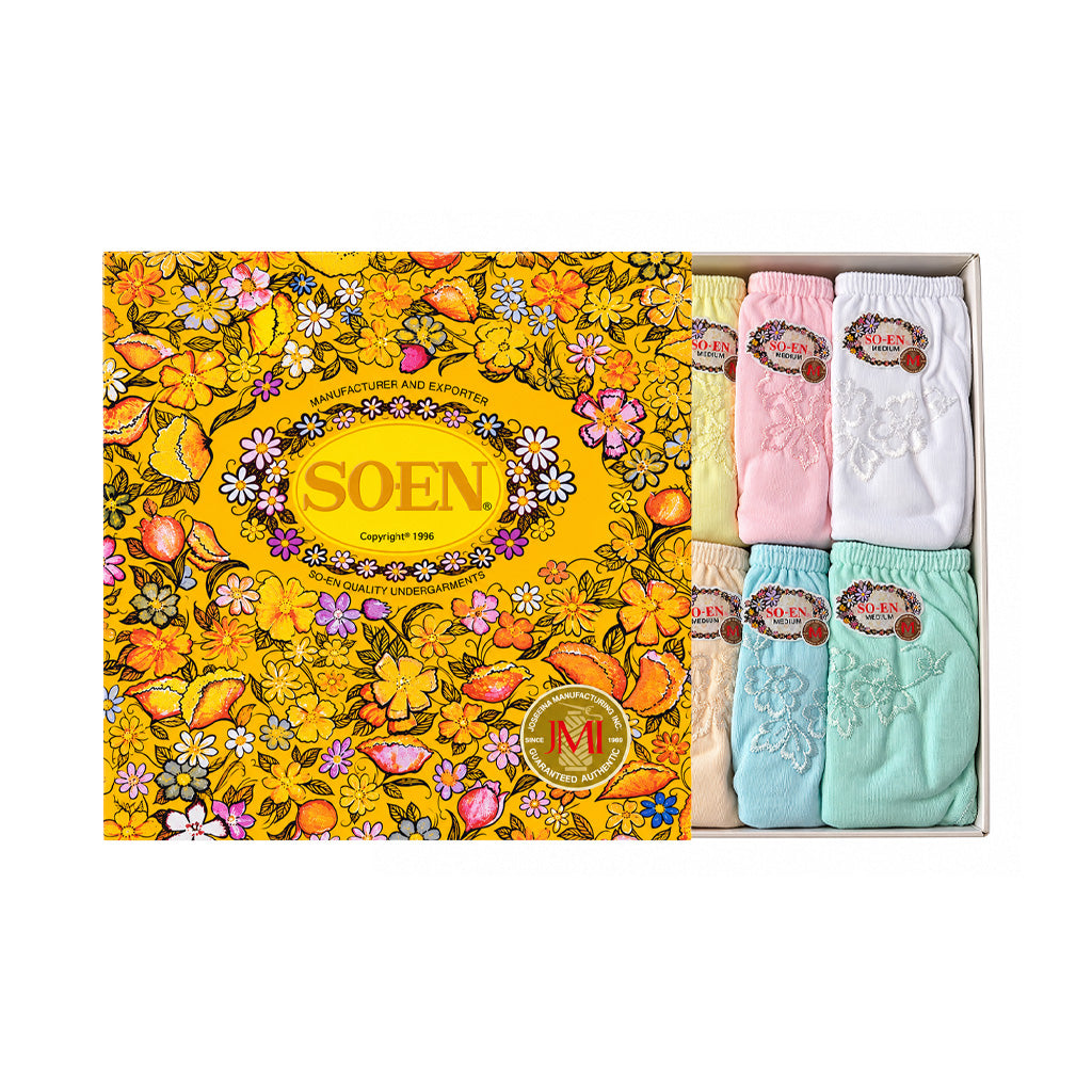 SO-EN Embroidered Full Panty Underwear Medium 12pcs