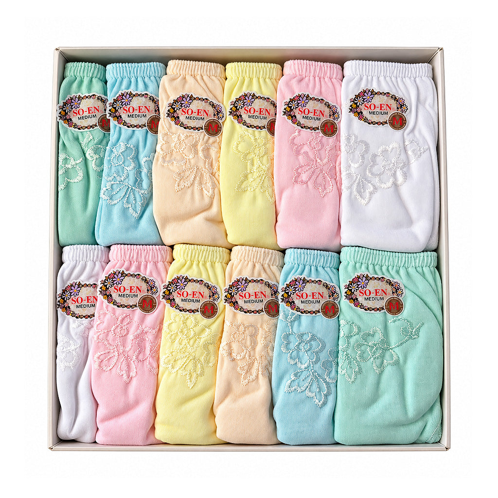 SO-EN Embroidered Full Panty Underwear Medium 12pcs