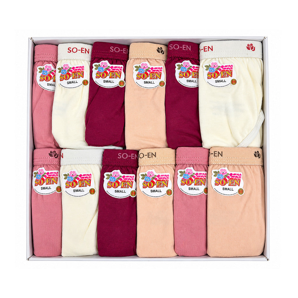SO-EN Plain Full Panty Underwear Small 12pcs