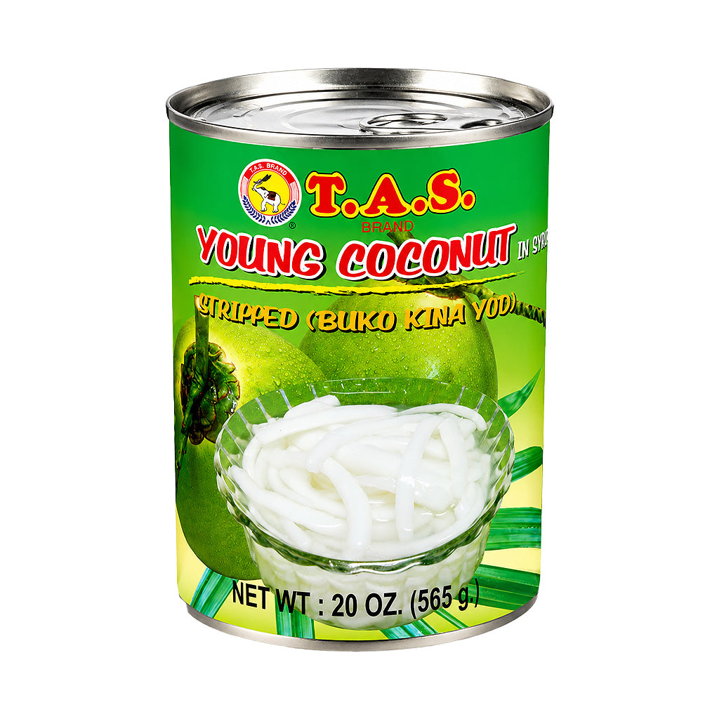 T.A.S. Young Coconut in Syrup Stripped (Buko Kina Yod) 565g